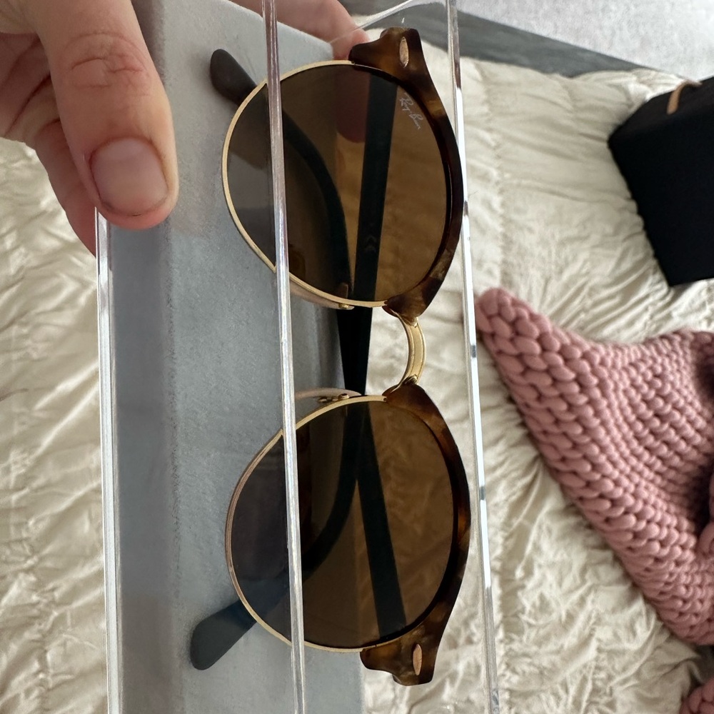 Ray-Ban Brown and Gold Sunglasses